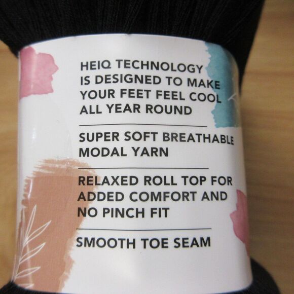 K. Bell Women's Modal Roll Top Socks, 6 Pairs, Black, Fits Shoe Sizes 5.5-10 NWT - Picture 5 of 6
